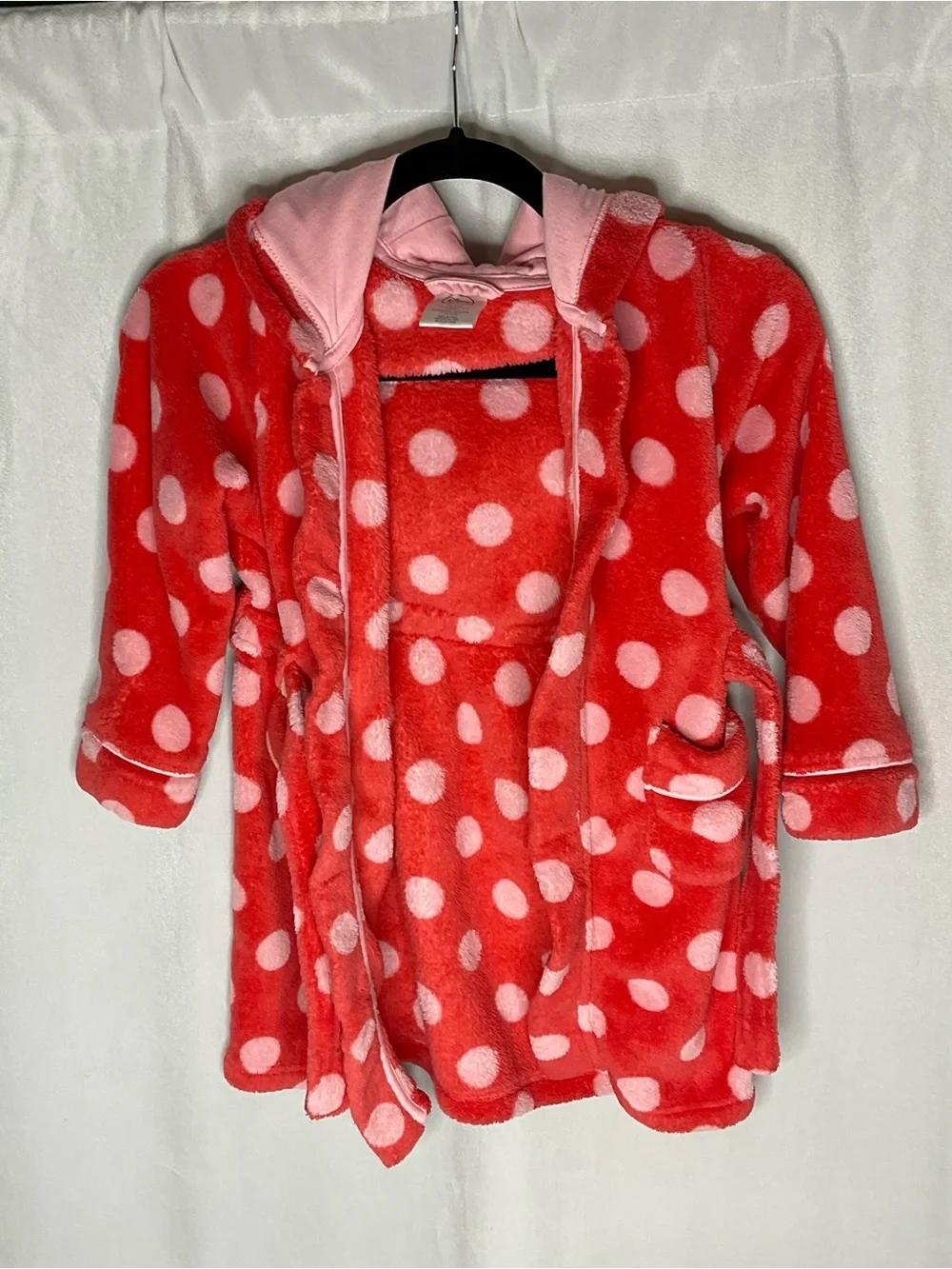 Disney Collection Minnie Mouse Fuzzy Hooded Bow Ears Size 5/6